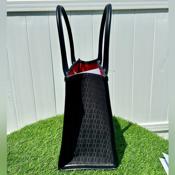 CHRISTIAN LOUBOUTIN BY MY SIDE E/W LARGE TOTE SHOULDER BAG BLACK CL MONOGRAM NEW - Picture 5 of 16